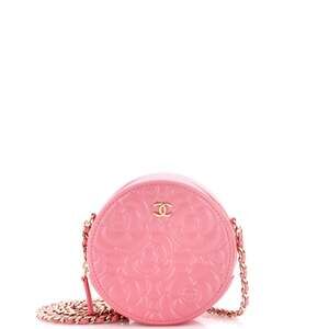 Chanel Round Clutch With Chain Camellia #236288C17B